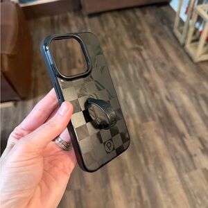 Loopy Case Black Checkered Phone Case iPhone 14 pro